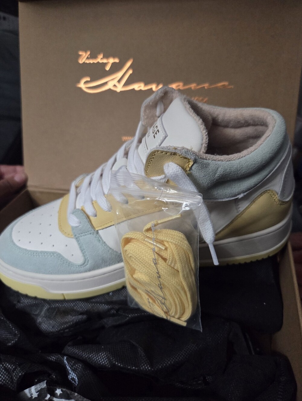 Vintage Havana Women's Athletic Sneakers - Mint, Butter Yellow & White